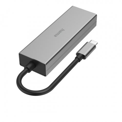 Hama USB-C Hub, Multiport, 4 Ports, 2 x USB-A, USB-C, LAN/Ethernet