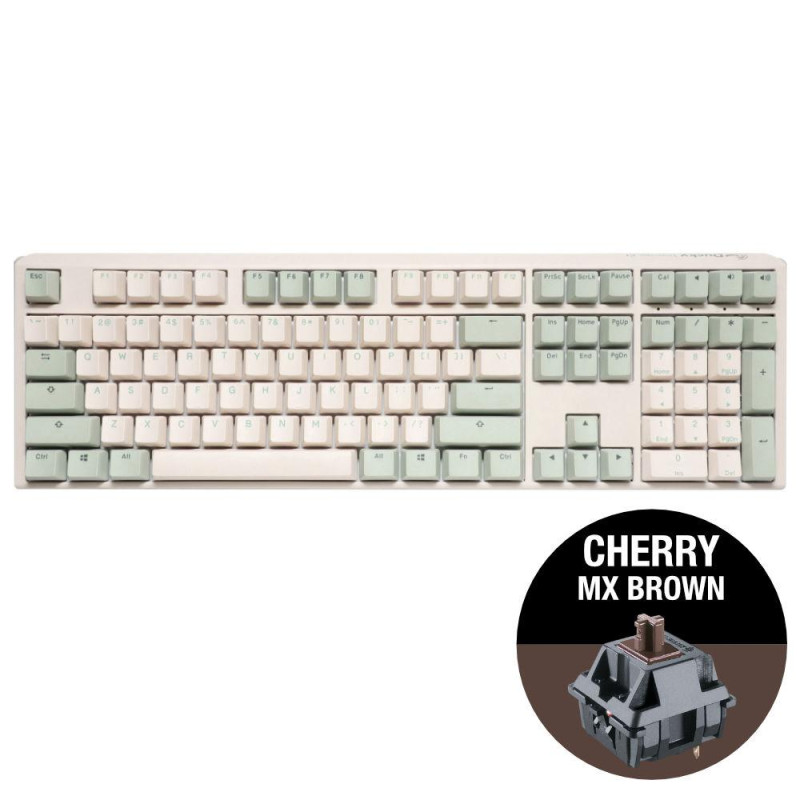 Геймърскa механична клавиатура Ducky One 3 Matcha Full-Size, Cherry MX Brown