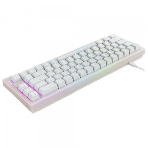 Геймърскa механична клавиатура XTRFY K5 Transperant White, 65% Hotswap RGB US Layout Kailh Red