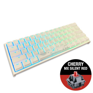 Геймърскa механична клавиатура Ducky One 2 Mini V2 White RGB, Cherry MX Silent Red