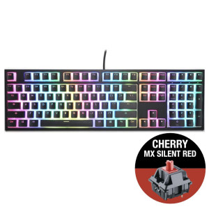 Геймърскa механична клавиатура Ducky One 2 Pudding RGB, Cherry MX Silent Red