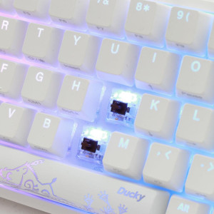 Геймърскa механична клавиатура Ducky One 2 SF White RGB, Cherry MX Silver