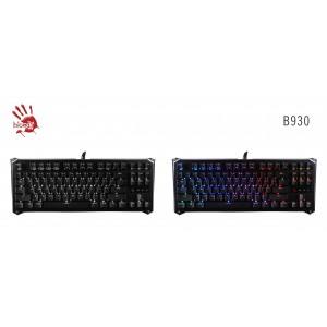 Геймърска механична клавиатура Bloody B930 TKL, RGB LED, USB, Черен