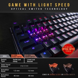 Геймърска механична клавиатура Bloody B930 TKL, RGB LED, USB, Черен