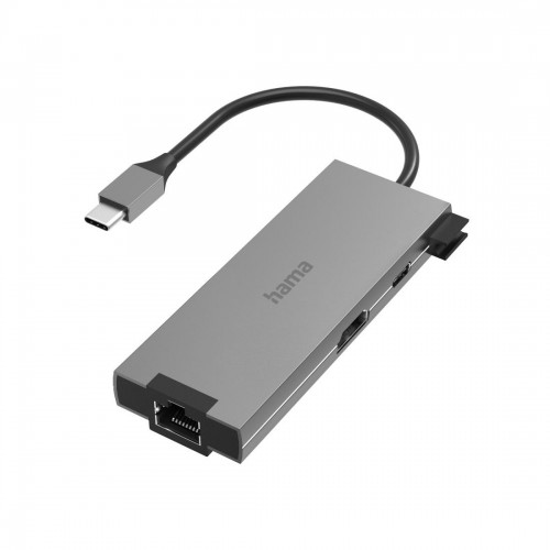 5-портов USB-C хъб Hama Multiport - 2 x USB-A, 1 x USB-C, 1 x HDMI, 1х LAN