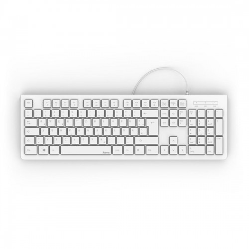Клавиатура HAMA KC-200, с кабел, USB, бяла