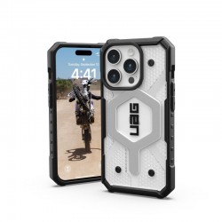 Urban Armor Gear Pathfinder MagSafe Case - удароустойчив хибриден кейс за iPhone 15 Pro (прозрачен)