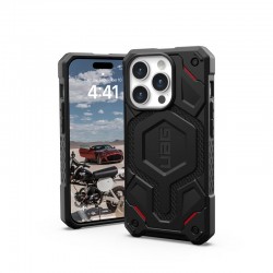 Urban Armor Gear Monarch Pro Kevlar Case - удароустойчив хибриден кейс с MagSafe за iPhone 15 Pro (черен-кевлар)