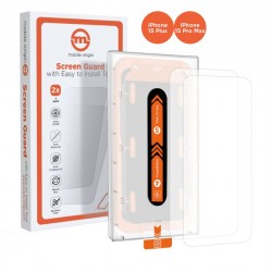Mobile Origin Screen Guard Tempered Glass 2 Pack - 2 броя калени стъклени защитни покрития за дисплея на iPhone 15 Plus, iPhone 15 Pro Max (прозрачен)