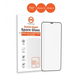 Mobile Origin Orange Screen Guard Spare Tempered Glass - допълнителен стъклен протектор за iPhone 11 Pro, iPhone XS, iPhone X, подходящ за Mobile Origin Installation Tray